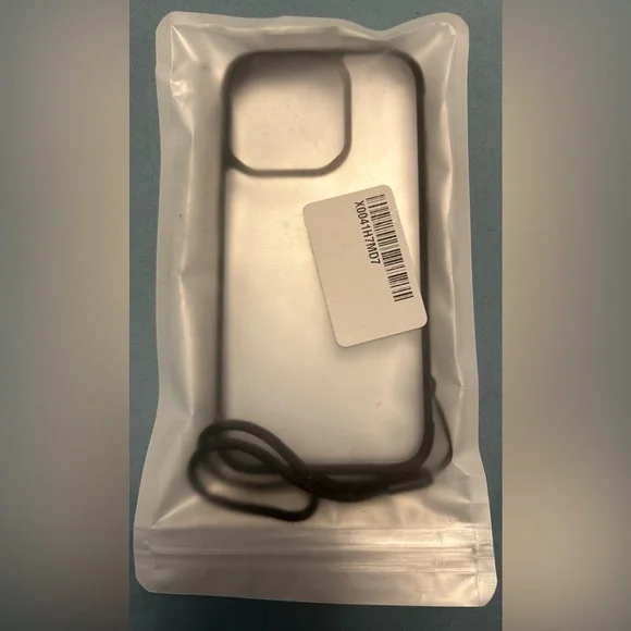 iPhone 15 Pro Clear Black Phone Case with Lanyard - Picture 6 of 7